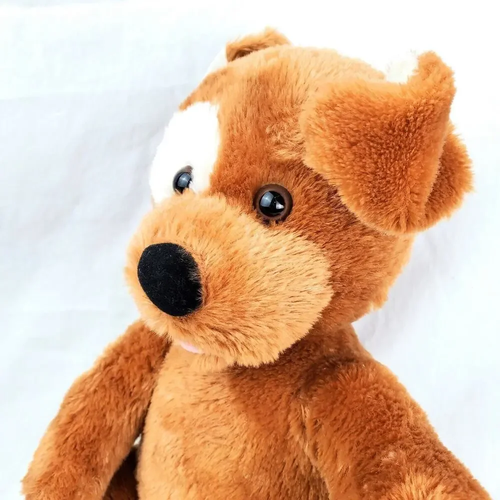 Build a Bear Sound Plush Dog Light Brown Puppy Doll with White on One Eye Barks